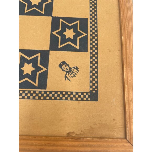 Vintage Mah Tong Chinese Checkers & Chess Game Board Wood Frame Double-Sided 20" - Picture 8 of 8
